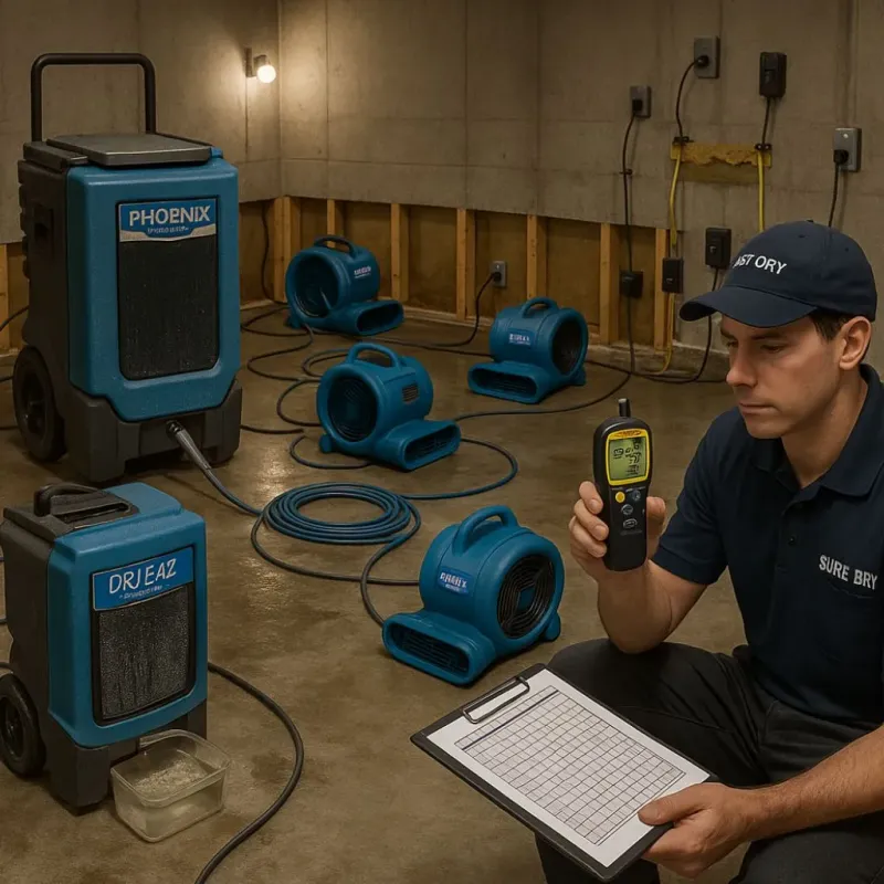 Structural Drying and Dehumidification process in Kingsley, IA